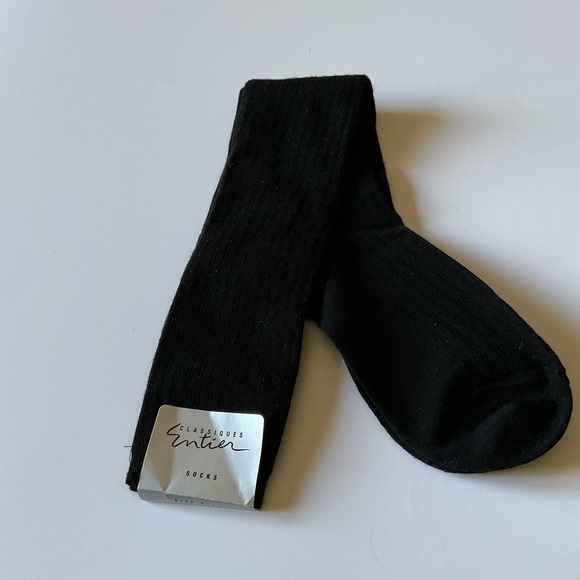 CLASSIQUES ENTIER WOMENS WOOL BLEND KNEE SOCKS BLACK OS NWT - Picture 3 of 8